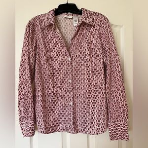 Spring Style!  Liz & Co patterned blouse